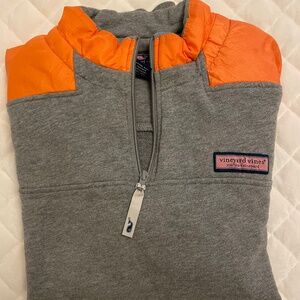 Vineyard Vines Men’s Shep Quarter Zip in Gray, size medium